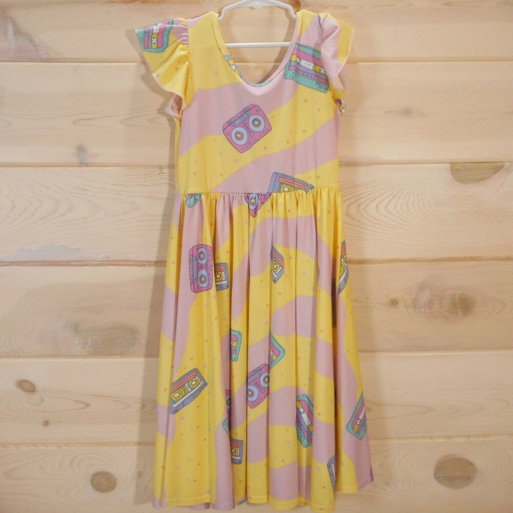 Dot Dot Smile Youth 8 / 10 Long Dress Retro Cassette Tape Print Pastel Twirl